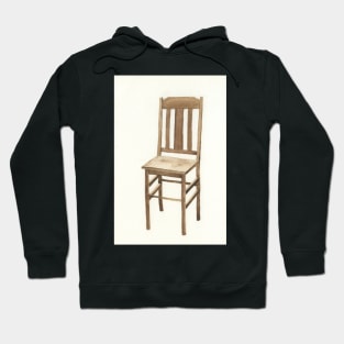 Plain Wood Chair Watercolor Hoodie